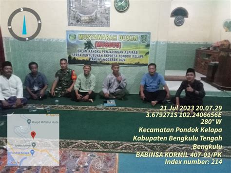 Musyawarah Dusun MUSDUS Dusun Simpang Beliben Desa Pondok Kelapa