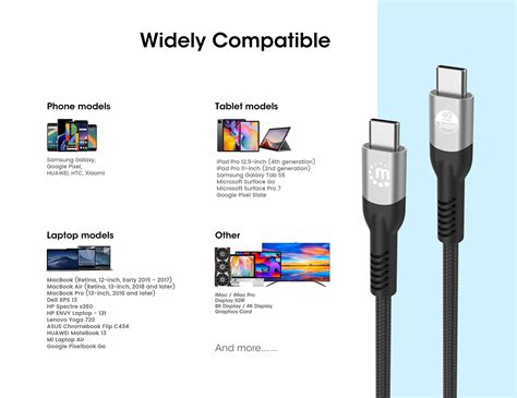 USB4 Thunderbolt 4 Type C 40 Gbps 8K Video 240 W EPR Charging Cable