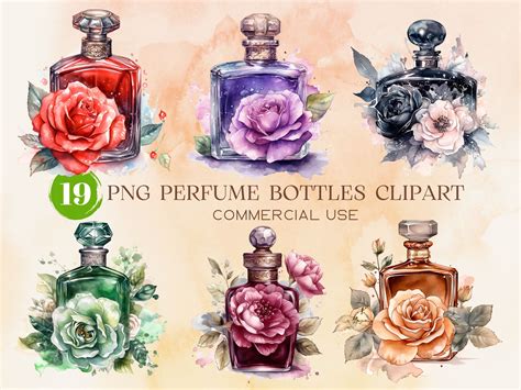 Vintage Perfume Bottles Clip Art