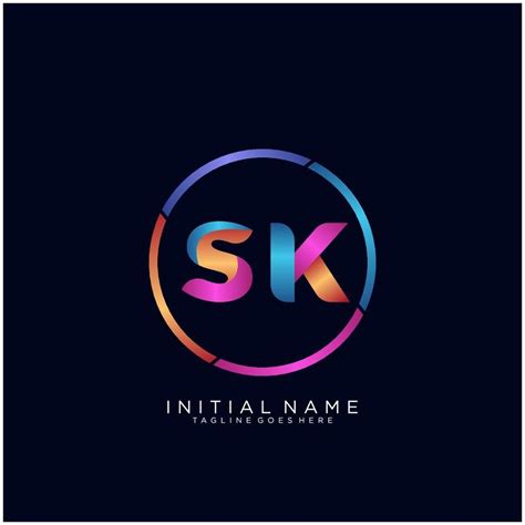 colorful sk logo template