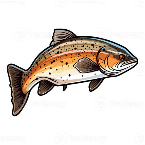 Trout Fish Illustration Jumping Fish Freshwater Sportfishing 26721388 Png