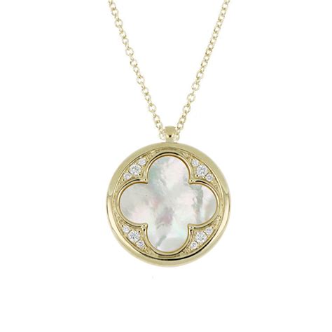 Lantisor Din Aur 18k Cu Pandantiv Cu Mother Of Pearl 050 G Si