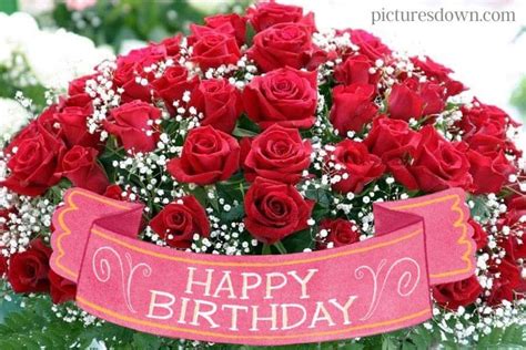 Happy Birthday Blumen Bild Rosen Wishes Kostenlos