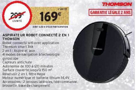 Promo Aspirateur robot connecté 2 en 1 thomson chez Intermarché