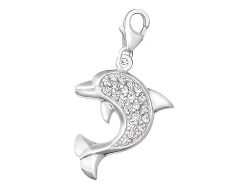 Sterling Silver Dolphin Clip On Charm