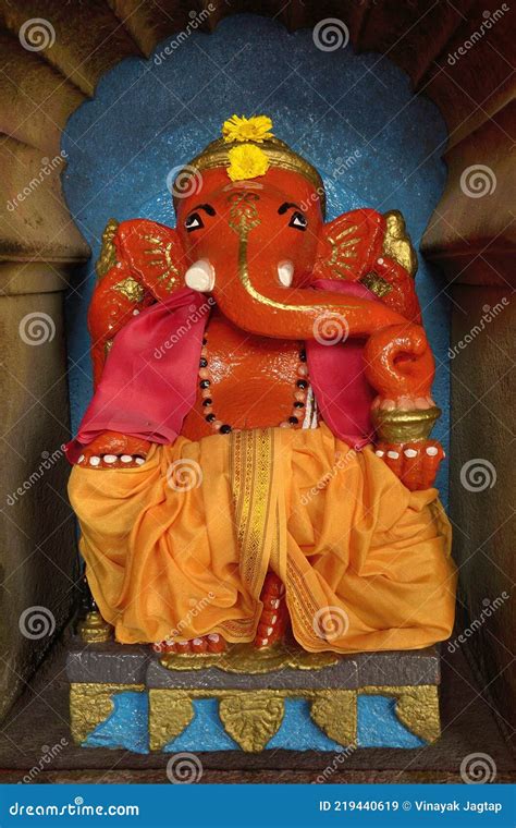 Beautiful Idol Of Hindu God Lord Ganesha In Temple Of Wai Maharashtra