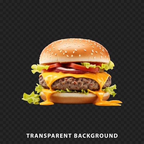 Premium Psd Cheeseburger Isolated On Transparent Background