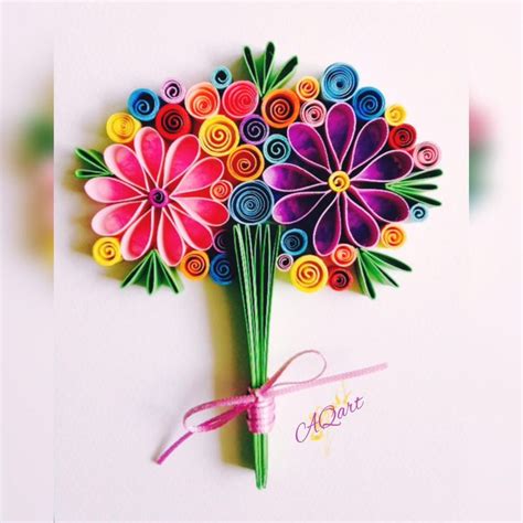 Quilled Bouquet Spring Beauty Handmade Bouquet Quilling Etsy