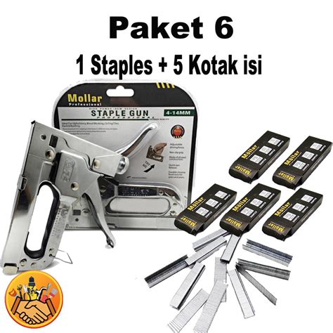 Jual Staple Tembak Tacker Staples Gun Stepler Hekter Mollar 3in1 Jok