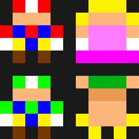 Pixilart Mario Luigi Peach And Bowser In 5x5 Size By Rjdadoobiero