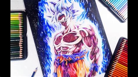 Goku Ultra Instinct Epic Drawing With Colored Pencils Vh Art Youtube