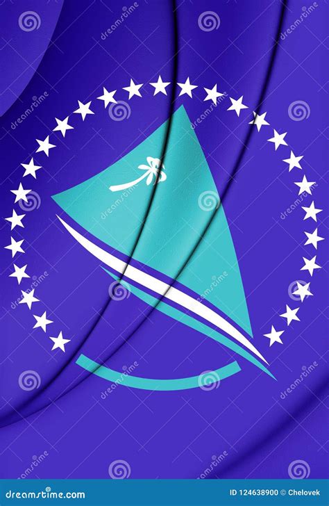 3d Flag Of Pacific Community Stock Illustration Illustration Of