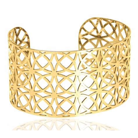 Bracelet Manchette En Or Jaune Carats Pour Femmes