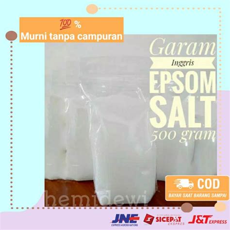 Jual Garam Inggris Epsom Salt Magnesium Sulfat Gram Bath Salt Garam