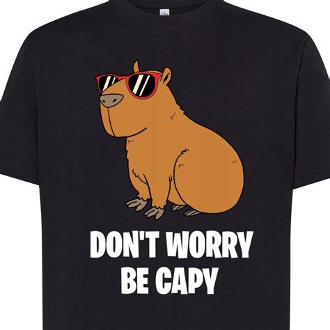 3211 Koszulka Śmieszna Kapibara Capybara Czarna L Inna marka Moda