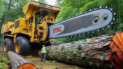 Extrem gefährliche schnellste große Kettensägen Baummaschinen Monster