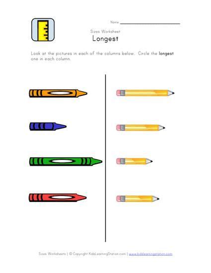 Length And Width Kindergarten Worksheets