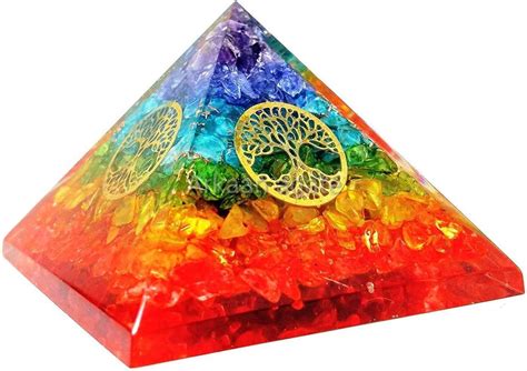 Seven Chakra Onyx Crystal Orgone Pyramid Symbol Crystal Point Chakras