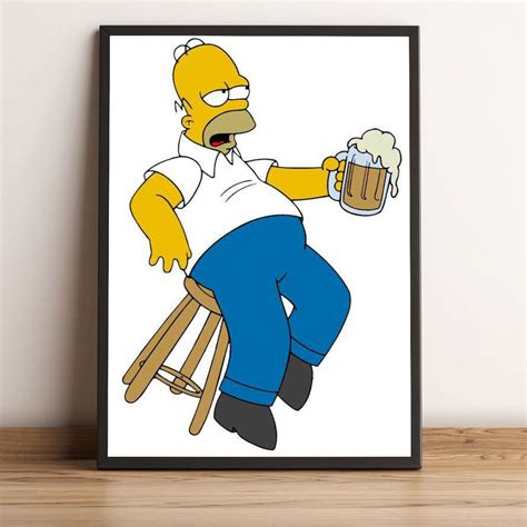 Quadro Decorativo Homer Simpson Bebado Submarino