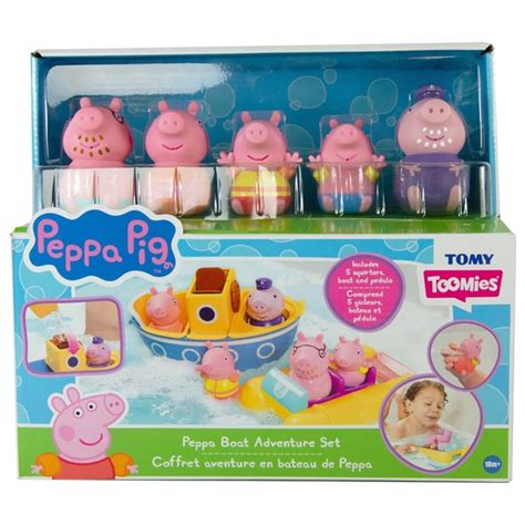 Tomy Toomies Peppa Pig Boat Adventure Set Bath Toy Smyths Toys Uk