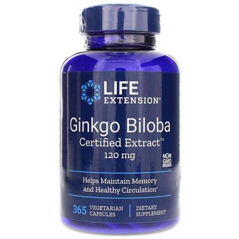 Ginkgo Biloba Certified Extract 120 Mg Life Extension