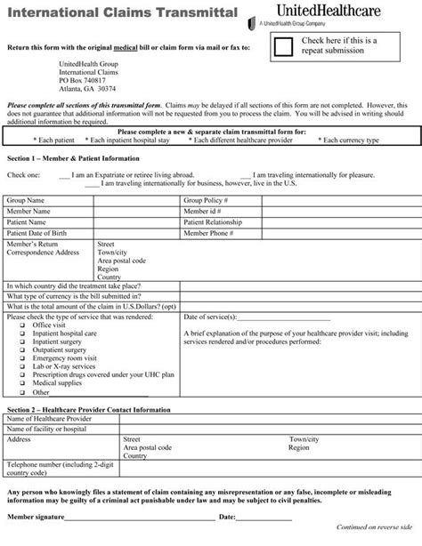 Free Printable Medical Claim Forms - ClaimForms.net