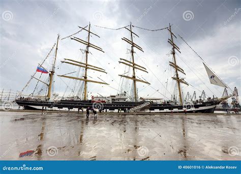 Russian Tall Ship Kruzenshtern Editorial Photo Image Of Black