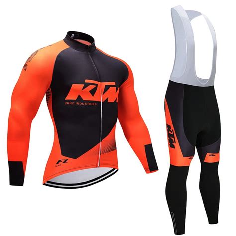 2017 ORANGE KTM Cycling Jersey Pants Set Ropa Ciclismo Winter Thermal