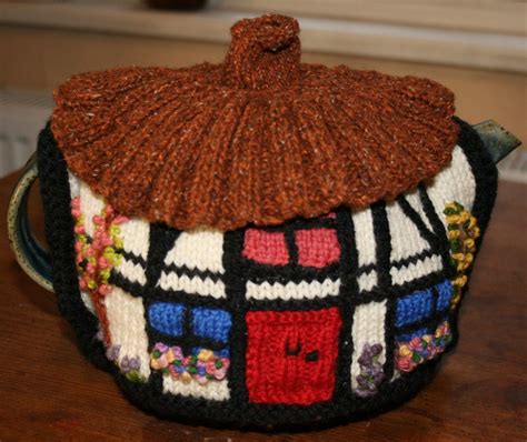 WOW Tudor Cottage Tea Cozy Knitted Tea Cosies Knit Tea Cozy