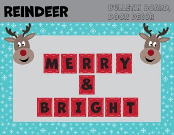 Reindeer Bulletin Board/Door Decor by Golden Days Classroom | TPT