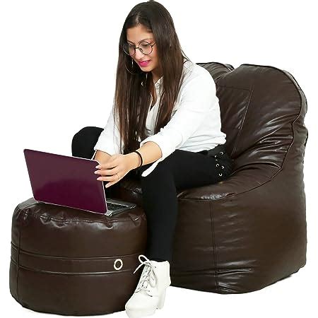 Couchette XXXL Filled Lounge Chair Luxury Bean Bag With Footrest Filled