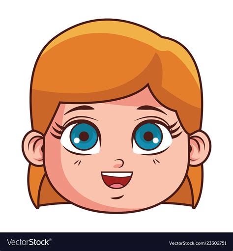 Cute Girl Face Cartoon Royalty Free Vector Image