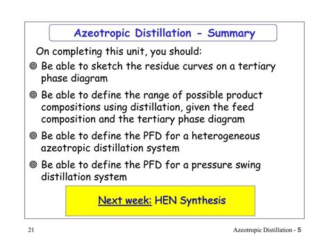 Ppt Sequencing Of Azeotropic Distillation Columns Powerpoint