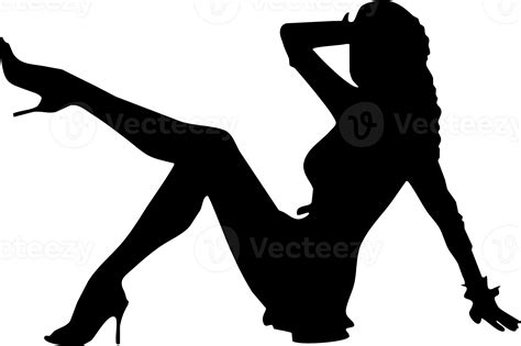 Silhouette Of A Woman Sexy Sitting With High Heel 23265881 Png