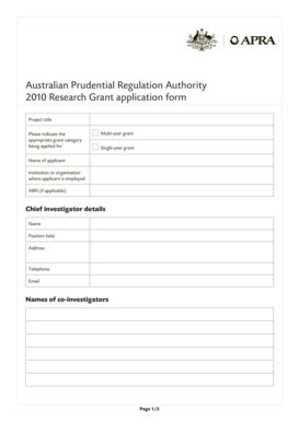 Fillable Online Apra Gov Application Form To Complete For A Grant Or