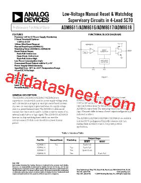 ADM8611RABKS RL Datasheet PDF Analog Devices