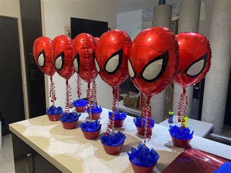 Centros De Mesa Dulceros De Spiderman Fiesta De Spiderman Decoracion