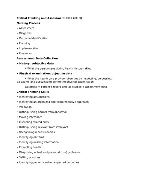 Introduction To Health Assessment Part 1 Nurs 1068 George Brown