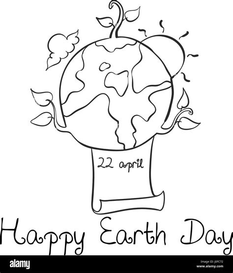 Happy Earth Day Style Doodle Hand Draw Stock Vector Image And Art Alamy