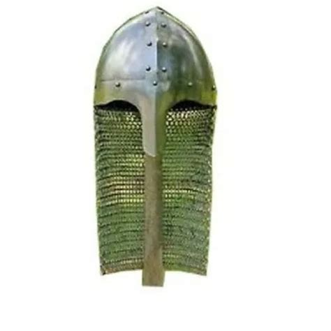 Norman Medieval Viking Spangenhelm Nasal Helmet With Chainmail