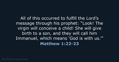 December 25 2024 Bible Verse Of The Day NLT Matthew 1 22 23