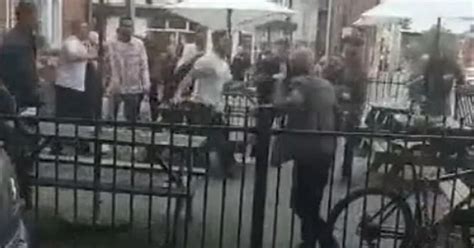 Moment Mass Brawl Erupts In Staffordshire Beer Garden As Pubs Reopen