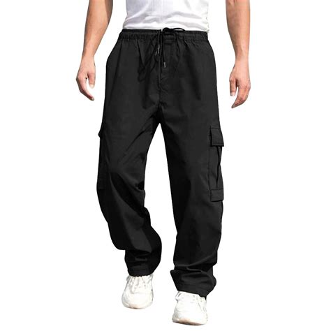 Yuhaotin Cargo Pants For Men Work Male Versatile All Season Cargo Pants Multi Pocket Hem Solid