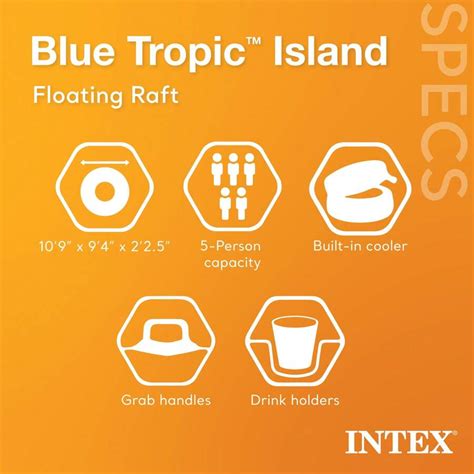 Intex Isla Inflable De Agua Estilo Tropical Azul Intex Con Enfriador Y