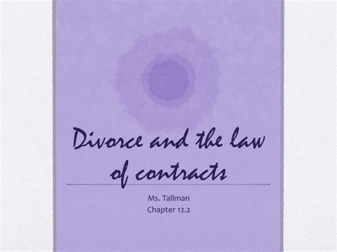 Ppt Divorce And The Law Of Contracts Powerpoint Presentation Free