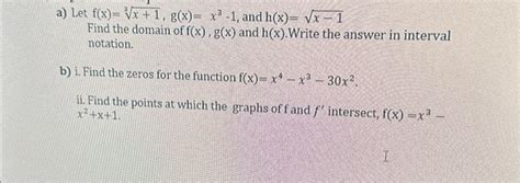 Solved A Let F X 3x 1 G X X3−1 And H X X−1 Find The