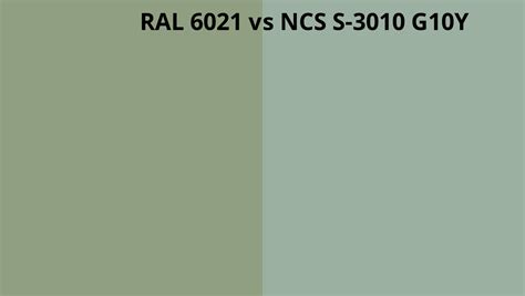 RAL 6021 Vs NCS S 3010 G10Y RAL Colour Chart UK