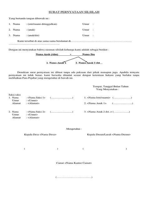 Detail Contoh Surat Silsilah Keluarga Koleksi Nomer 1