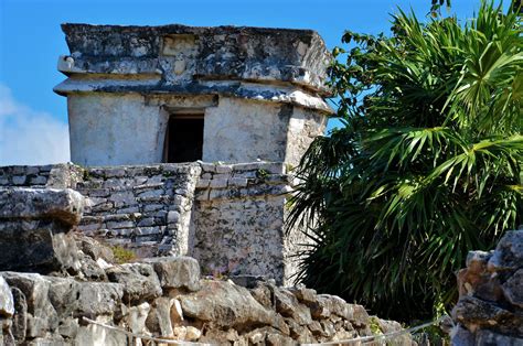 Temple Of The Descending God At Mayan Ruins In Tulum Mexico Encircle