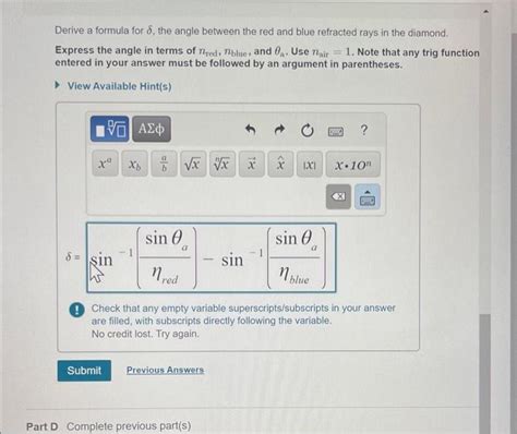 Solved Derive A Formula For The Angle Between The Red And Chegg